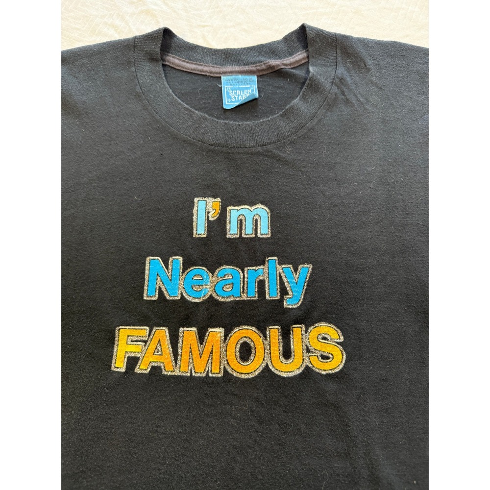 Vintage Screen Stars Im Nearly Famous T-Shirt Black Single Stitch M 80s